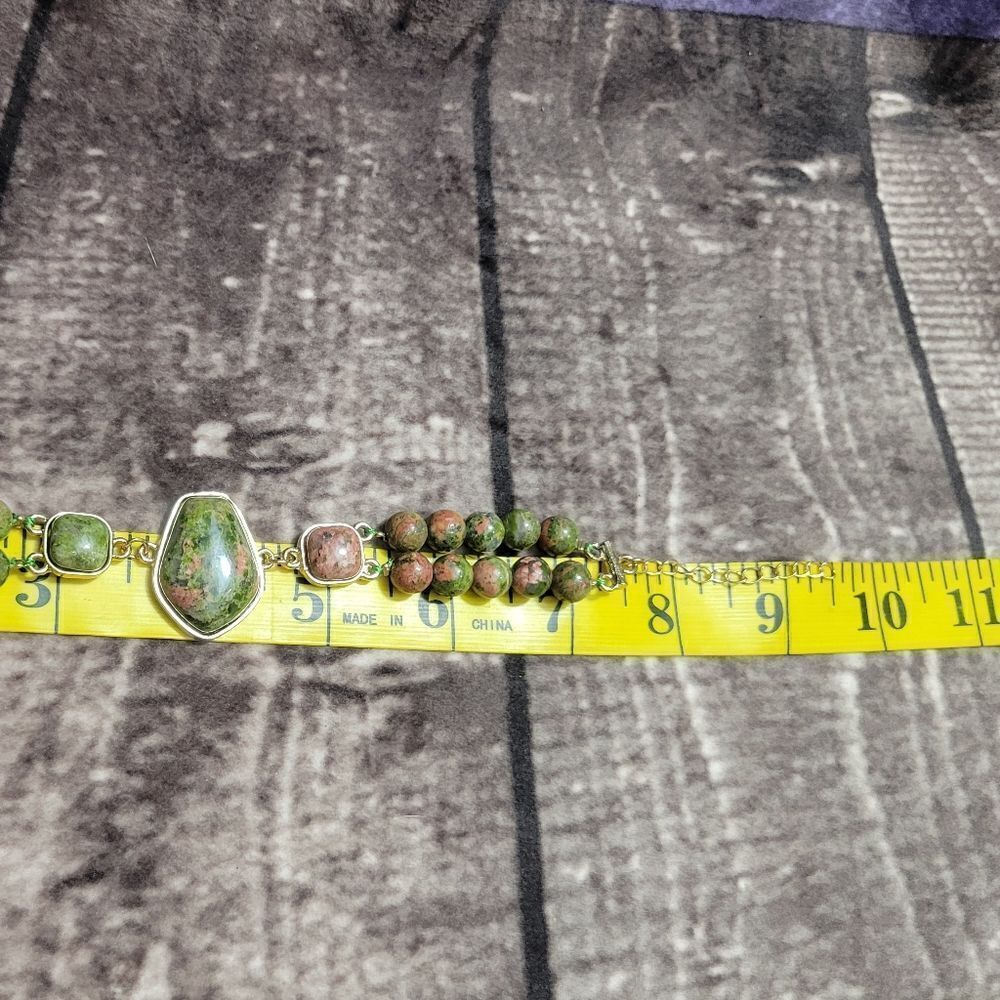 Unakite Two Row Beaded Bracelet - Picture 10 of 12